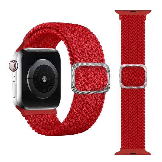 Buckle Braided Elastic Strap Watch Band For Apple Watch Series 9&8&7 41mm / SE 3&SE 2&6&SE&5&4 40mm / 3&2&1 38mm(Red) by buy2fix