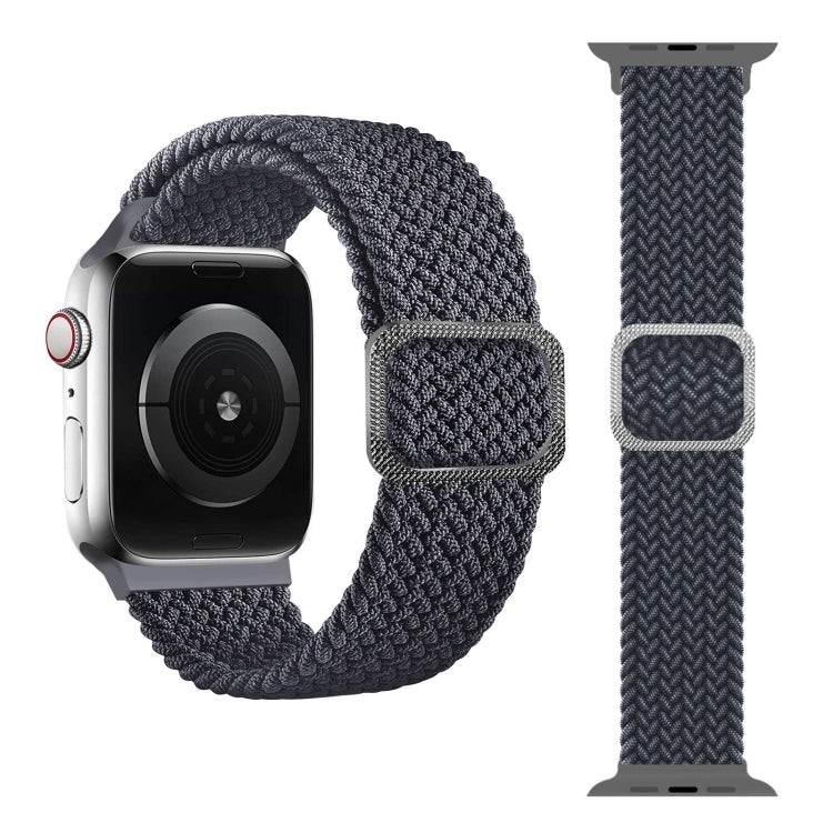 Buckle Braided Elastic Strap Watch Band For Apple Watch Series 9&8&7 41mm / SE 3&SE 2&6&SE&5&4 40mm / 3&2&1 38mm(Grey) by buy2fix