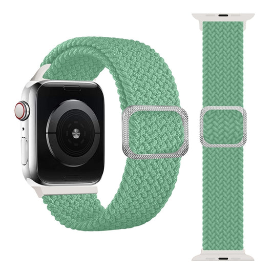 Buckle Braided Elastic Strap Watch Band For Apple Watch Series 9&8&7 41mm / SE 3&SE 2&6&SE&5&4 40mm / 3&2&1 38mm(Pistachio) by buy2fix