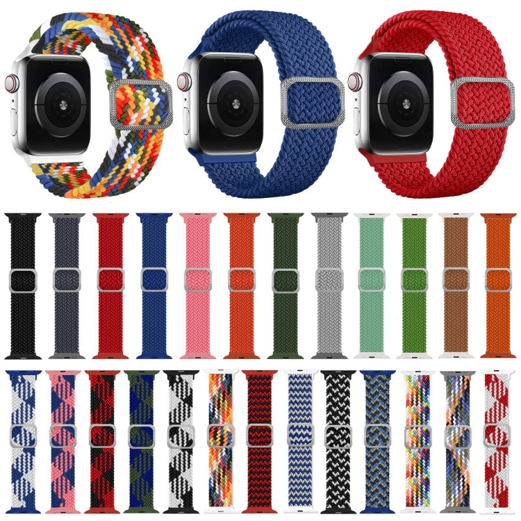 Buckle Braided Elastic Strap Watch Band For Apple Watch Series 9&8&7 41mm / SE 3&SE 2&6&SE&5&4 40mm / 3&2&1 38mm(Blue) by buy2fix
