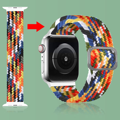 Buckle Braided Elastic Strap Watch Band For Apple Watch Series 9&8&7 41mm / SE 3&SE 2&6&SE&5&4 40mm / 3&2&1 38mm(Bright Green) by buy2fix