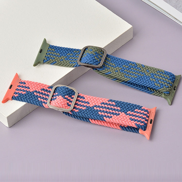 Buckle Braided Elastic Strap Watch Band For Apple Watch Series 7 41mm / 6 & SE & 5 & 4 40mm / 3 & 2 & 1 38mm(Pink) by buy2fix
