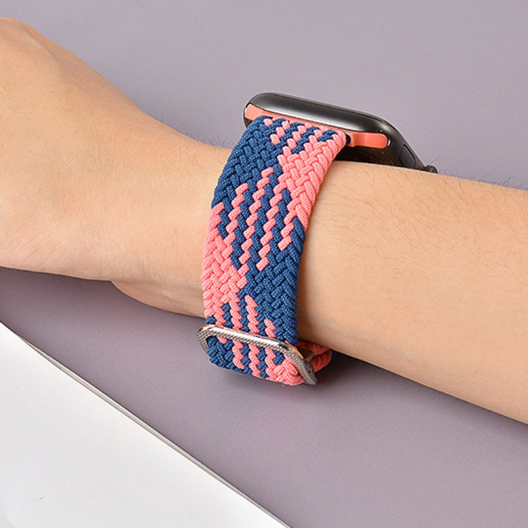 Buckle Braided Elastic Strap Watch Band For Apple Watch Series 7 41mm / 6 & SE & 5 & 4 40mm / 3 & 2 & 1 38mm(Pink) by buy2fix