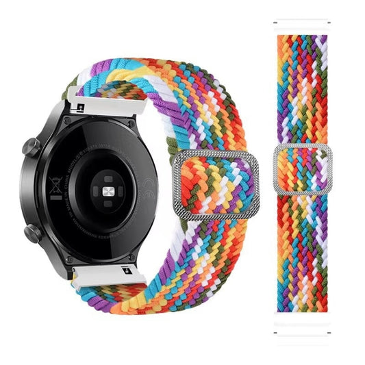 For Huawei Watch 3 / 3 Pro Adjustable Nylon Braided Elasticity Watch Band(Rainbow) by buy2fix