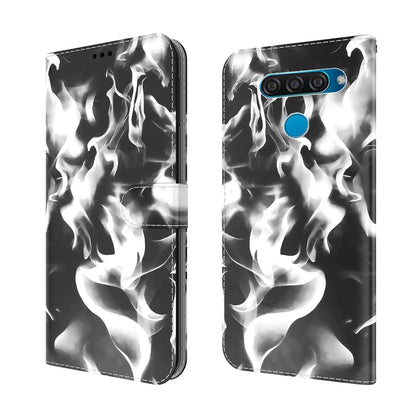For LG K50 / Q60 Cloud Fog Pattern Horizontal Flip Leather Case with Holder & Card Slot & Wallet(Black) - LG Cases by buy2fix | Online Shopping UK | buy2fix
