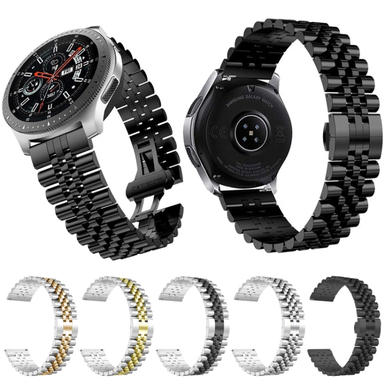 For Huawei Watch 3 / 3 Pro Five Beads Steel Watch Band(Silver Rose Gold) by buy2fix