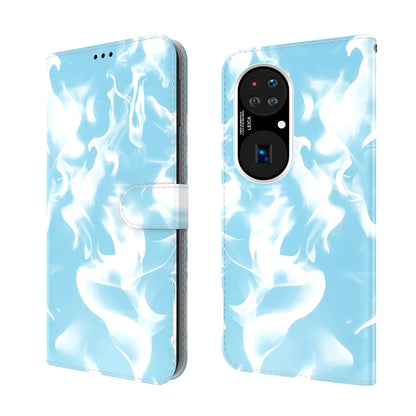 For Huawei P50 Cloud Fog Pattern Horizontal Flip Leather Case with Holder & Card Slot & Wallet(Sky Blue) - Huawei Cases by buy2fix | Online Shopping UK | buy2fix