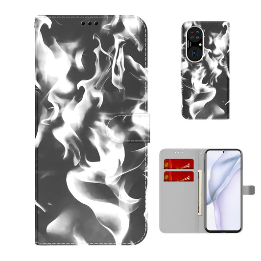 For Huawei P50 Cloud Fog Pattern Horizontal Flip Leather Case with Holder & Card Slot & Wallet(Black) - Huawei Cases by buy2fix | Online Shopping UK | buy2fix