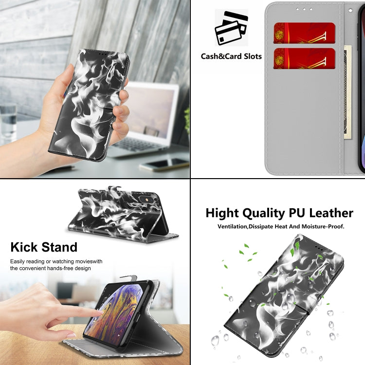 For Huawei P50 Cloud Fog Pattern Horizontal Flip Leather Case with Holder & Card Slot & Wallet(Black) - Huawei Cases by buy2fix | Online Shopping UK | buy2fix