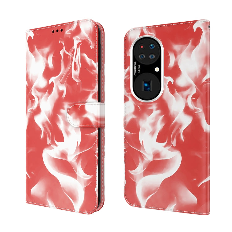 For Huawei P50 Cloud Fog Pattern Horizontal Flip Leather Case with Holder & Card Slot & Wallet(Red) - Huawei Cases by buy2fix | Online Shopping UK | buy2fix