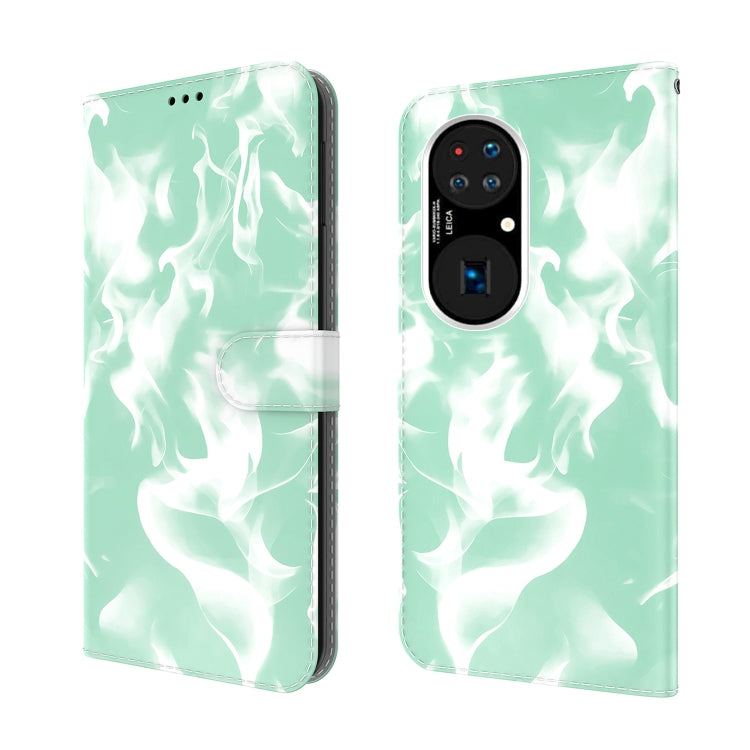 For Huawei P50 Pro Cloud Fog Pattern Horizontal Flip Leather Case with Holder & Card Slot & Wallet(Mint Green) - Huawei Cases by buy2fix | Online Shopping UK | buy2fix