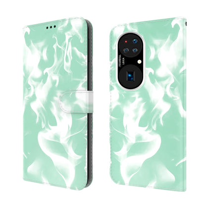 For Huawei P50 Pro Cloud Fog Pattern Horizontal Flip Leather Case with Holder & Card Slot & Wallet(Mint Green) - Huawei Cases by buy2fix | Online Shopping UK | buy2fix