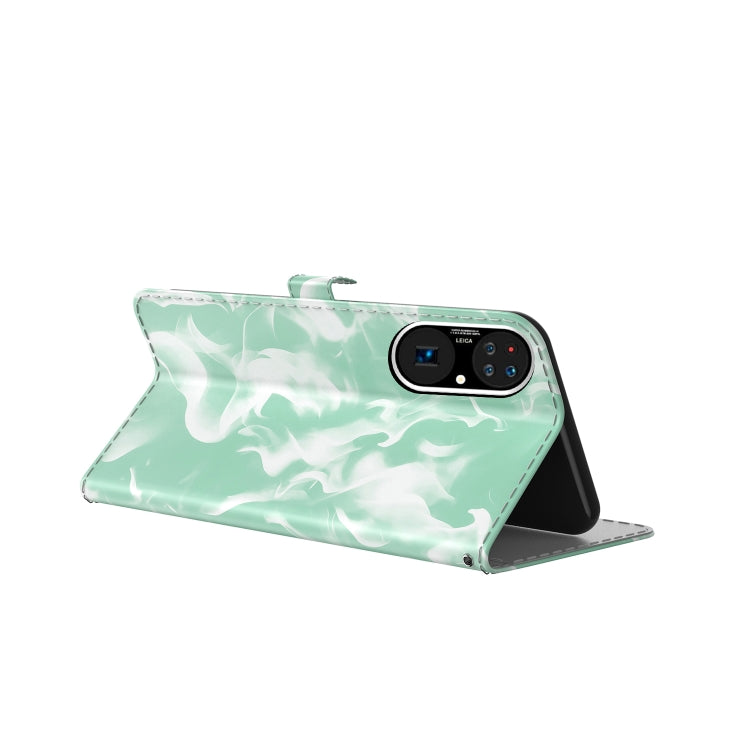 For Huawei P50 Pro Cloud Fog Pattern Horizontal Flip Leather Case with Holder & Card Slot & Wallet(Mint Green) - Huawei Cases by buy2fix | Online Shopping UK | buy2fix