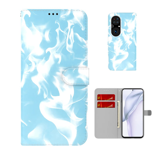 For Huawei P50 Pro Cloud Fog Pattern Horizontal Flip Leather Case with Holder & Card Slot & Wallet(Sky Blue) - Huawei Cases by buy2fix | Online Shopping UK | buy2fix