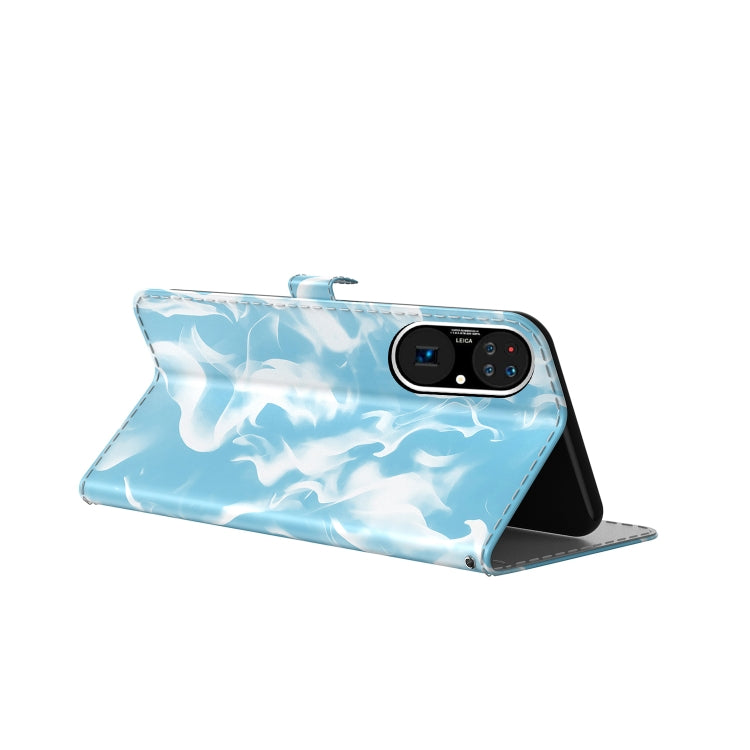For Huawei P50 Pro Cloud Fog Pattern Horizontal Flip Leather Case with Holder & Card Slot & Wallet(Sky Blue) - Huawei Cases by buy2fix | Online Shopping UK | buy2fix