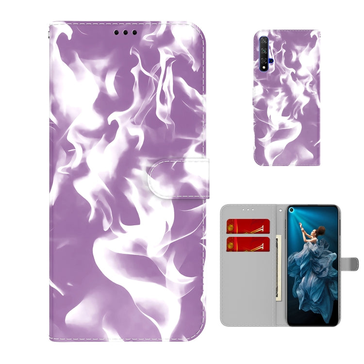 For Huawei Honor 20 / nova 5T Cloud Fog Pattern Horizontal Flip Leather Case with Holder & Card Slot & Wallet(Purple) by buy2fix