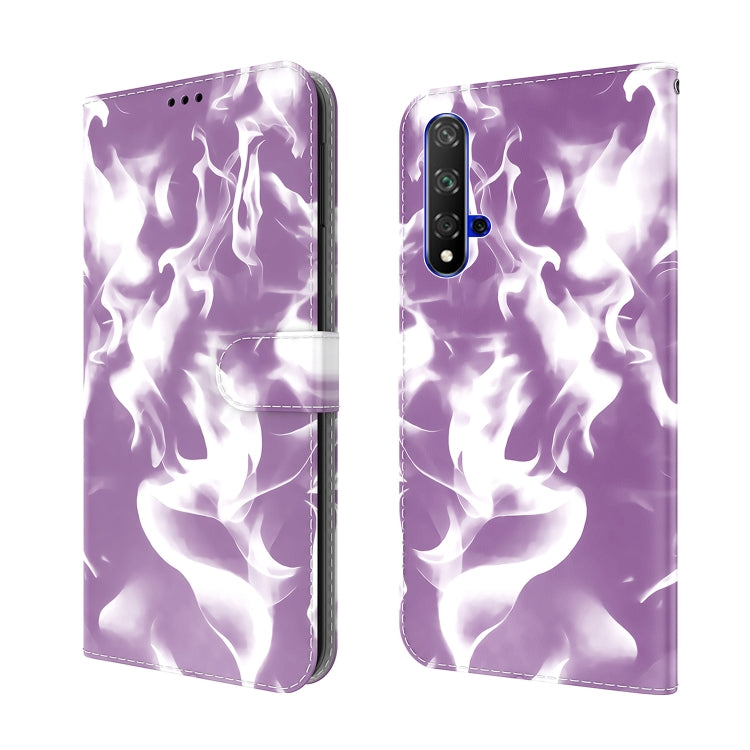 For Huawei Honor 20 / nova 5T Cloud Fog Pattern Horizontal Flip Leather Case with Holder & Card Slot & Wallet(Purple) by buy2fix