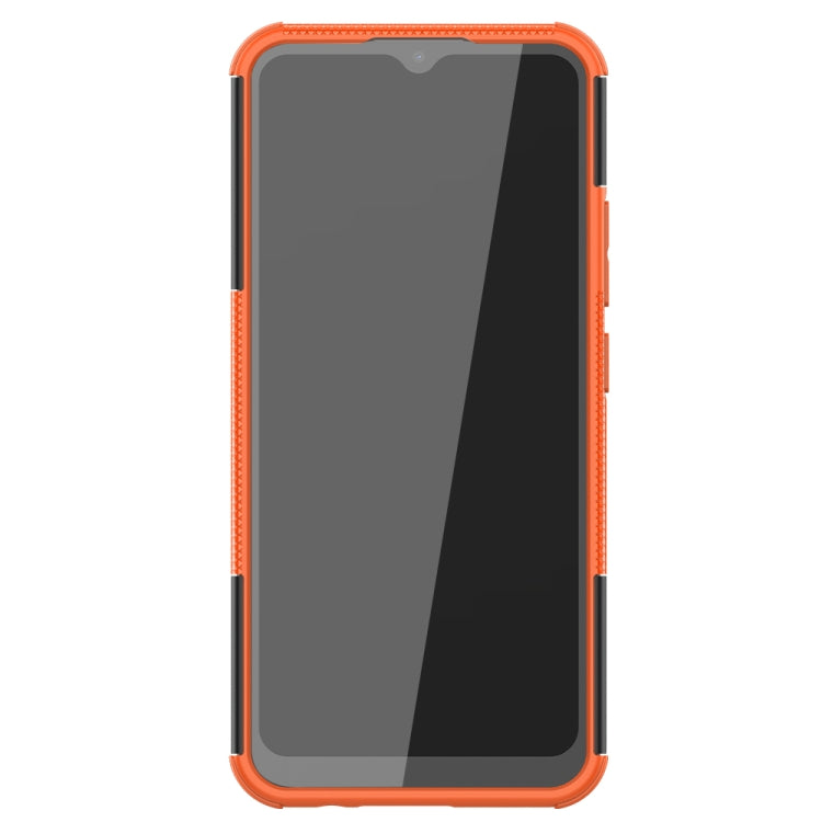 For OPPO Realme C21 / C20 Tire Texture Shockproof TPU+PC Protective Case with Holder(Orange) - Realme Cases by buy2fix | Online Shopping UK | buy2fix