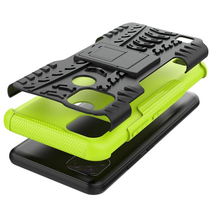For OPPO Realme C21 / C20 Tire Texture Shockproof TPU+PC Protective Case with Holder(Green) - Realme Cases by buy2fix | Online Shopping UK | buy2fix