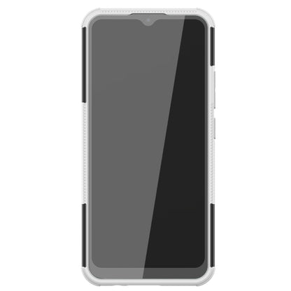 For OPPO Realme C21 / C20 Tire Texture Shockproof TPU+PC Protective Case with Holder(White) - Realme Cases by buy2fix | Online Shopping UK | buy2fix