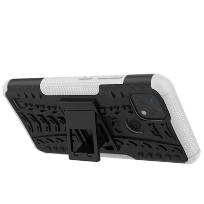 For OPPO Realme C21 / C20 Tire Texture Shockproof TPU+PC Protective Case with Holder(White) - Realme Cases by buy2fix | Online Shopping UK | buy2fix