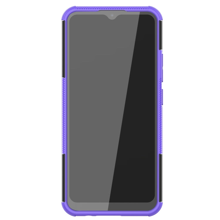 For OPPO Realme C21 / C20 Tire Texture Shockproof TPU+PC Protective Case with Holder(Purple) - Realme Cases by buy2fix | Online Shopping UK | buy2fix