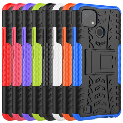 For OPPO Realme C21 / C20 Tire Texture Shockproof TPU+PC Protective Case with Holder(Purple) - Realme Cases by buy2fix | Online Shopping UK | buy2fix