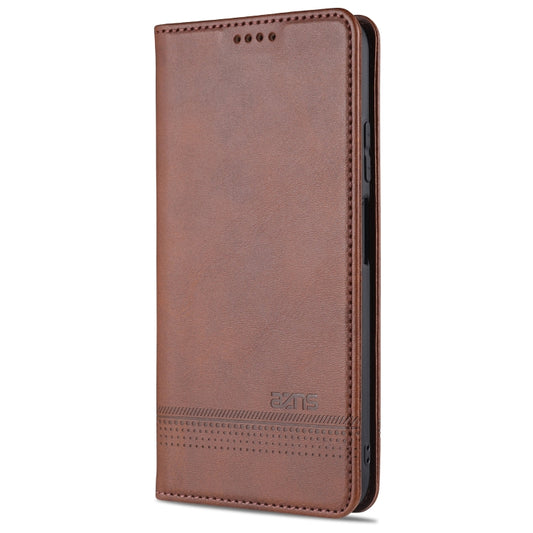 For Xiaomi Redmi Note 10 5G AZNS Magnetic Calf Texture Horizontal Flip Leather Case with Card Slots & Holder & Wallet(Dark Brown) - Xiaomi Cases by AZNS | Online Shopping UK | buy2fix