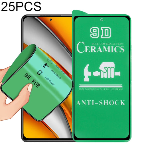 For Xiaomi Poco F3 25 PCS 9D Full Screen Full Glue Ceramic Film -  by buy2fix | Online Shopping UK | buy2fix