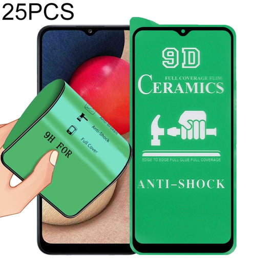 For Samsung Galaxy A02s 25 PCS 9D Full Screen Full Glue Ceramic Film - Galaxy Tempered Glass by buy2fix | Online Shopping UK | buy2fix