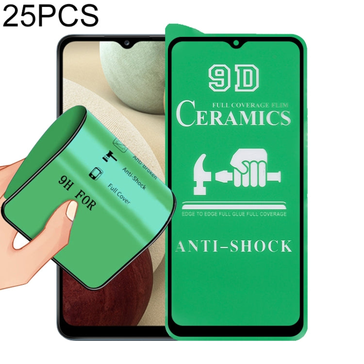 For Samsung Galaxy A12 5G / A12 / A12 Nacho / M12 / A13 5G 25 PCS 9D Full Screen Full Glue Ceramic Film - Galaxy Tempered Glass by buy2fix | Online Shopping UK | buy2fix