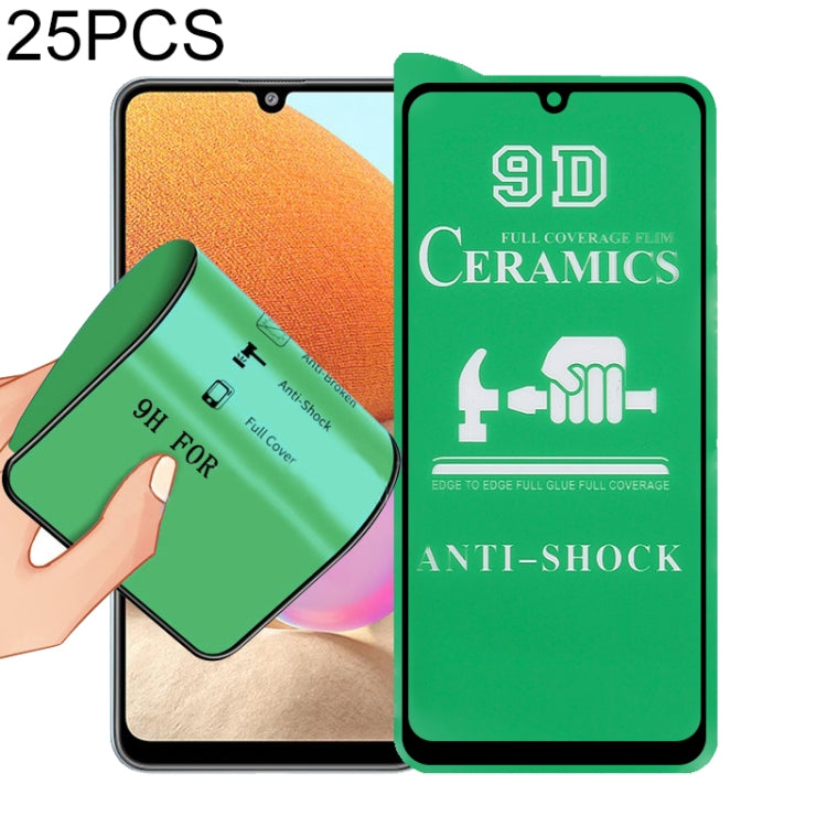 For Samsung Galaxy A32 4G 25 PCS 9D Full Screen Full Glue Ceramic Film - Galaxy Tempered Glass by buy2fix | Online Shopping UK | buy2fix
