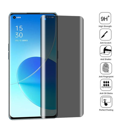 For OPPO Reno6 Pro 5G 0.3mm 9H Surface Hardness 3D Curved Surface Privacy Glass Film - OPPO Tempered Glass by buy2fix | Online Shopping UK | buy2fix