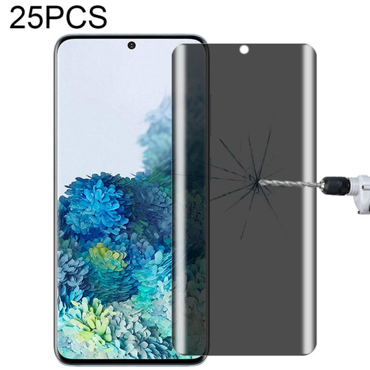 For Samsung Galaxy S20+ 25 PCS 0.3mm 9H Surface Hardness 3D Curved Surface Privacy Glass Film