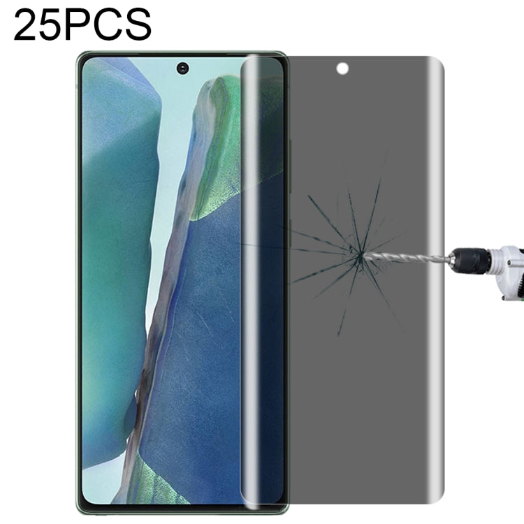 For Samsung Galaxy Note20 25 PCS 0.3mm 9H Surface Hardness 3D Curved Surface Privacy Glass Film by buy2fix