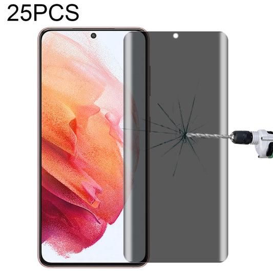 For Samsung Galaxy S21 5G 25pcs 0.3mm 9H Surface Hardness 3D Curved Surface Privacy Glass Film - Galaxy Tempered Glass by buy2fix | Online Shopping UK | buy2fix