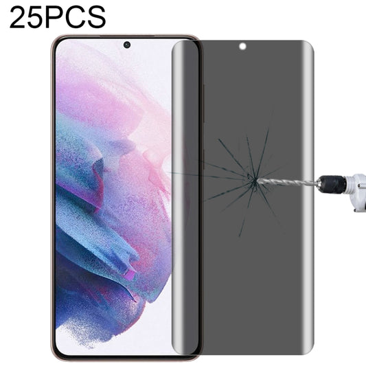 For Samsung Galaxy S21+ 5G 25pcs 0.3mm 9H Surface Hardness 3D Curved Surface Privacy Glass Film - Galaxy Tempered Glass by buy2fix | Online Shopping UK | buy2fix