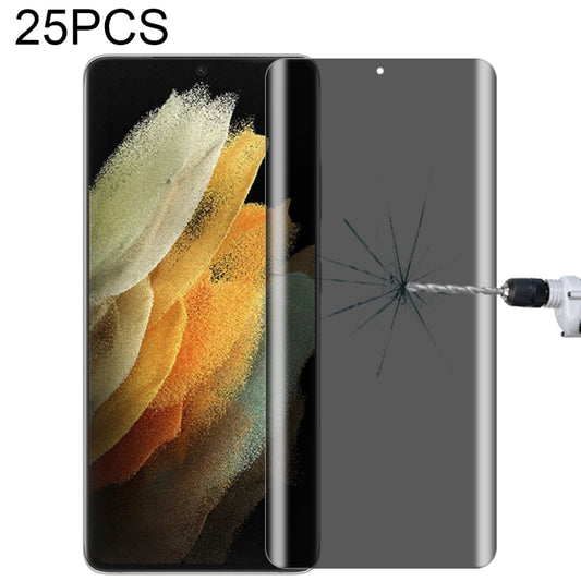 For Samsung Galaxy S21 Ultra 5G 25pcs 0.3mm 9H Surface Hardness 3D Curved Surface Privacy Glass Film - Galaxy Tempered Glass by buy2fix | Online Shopping UK | buy2fix