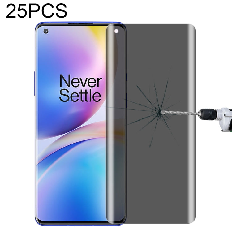 For OnePlus 8 Pro 25 PCS 0.3mm 9H Surface Hardness 3D Curved Surface Privacy Glass Film - OnePlus Tempered Glass by buy2fix | Online Shopping UK | buy2fix