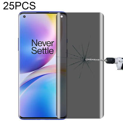 For OnePlus 8 Pro 25 PCS 0.3mm 9H Surface Hardness 3D Curved Surface Privacy Glass Film - OnePlus Tempered Glass by buy2fix | Online Shopping UK | buy2fix
