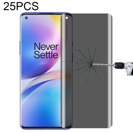 For OnePlus 8 Pro 25 PCS 0.3mm 9H Surface Hardness 3D Curved Surface Privacy Glass Film - OnePlus Tempered Glass by buy2fix | Online Shopping UK | buy2fix