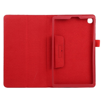 For Samsung Galaxy Tab A7 Lite T220 / T225 Litchi Texture Solid Color Horizontal Flip Leather Case with Holder & Pen Slot(Red) - Tab A7 Lite T220 / T225 by buy2fix | Online Shopping UK | buy2fix