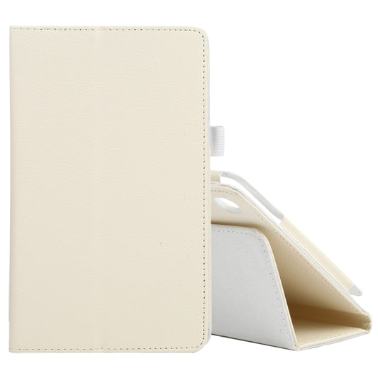 For Samsung Galaxy Tab A7 Lite T220 / T225 Litchi Texture Solid Color Horizontal Flip Leather Case with Holder & Pen Slot(White) - Tab A7 Lite T220 / T225 by buy2fix | Online Shopping UK | buy2fix