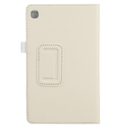 For Samsung Galaxy Tab A7 Lite T220 / T225 Litchi Texture Solid Color Horizontal Flip Leather Case with Holder & Pen Slot(White) - Tab A7 Lite T220 / T225 by buy2fix | Online Shopping UK | buy2fix