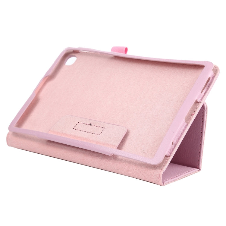 For Samsung Galaxy Tab A7 Lite T220 / T225 Litchi Texture Solid Color Horizontal Flip Leather Case with Holder & Pen Slot(Pink) - Tab A7 Lite T220 / T225 by buy2fix | Online Shopping UK | buy2fix