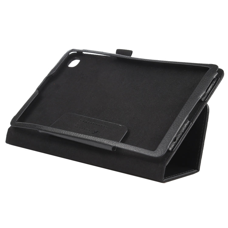 For Samsung Galaxy Tab A7 Lite T220 / T225 Litchi Texture Solid Color Horizontal Flip Leather Case with Holder & Pen Slot(Black) - Tab A7 Lite T220 / T225 by buy2fix | Online Shopping UK | buy2fix