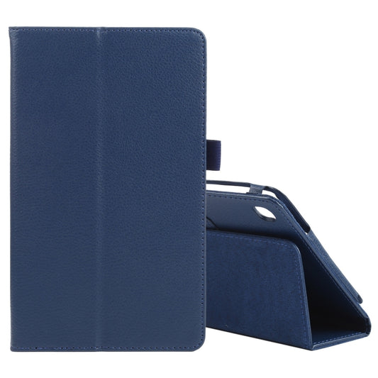 For Samsung Galaxy Tab A7 Lite T220 / T225 Litchi Texture Solid Color Horizontal Flip Leather Case with Holder & Pen Slot(Blue) - Tab A7 Lite T220 / T225 by buy2fix | Online Shopping UK | buy2fix