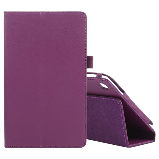 For Samsung Galaxy Tab A7 Lite T220 / T225 Litchi Texture Solid Color Horizontal Flip Leather Case with Holder & Pen Slot(Purple) - Tab A7 Lite T220 / T225 by buy2fix | Online Shopping UK | buy2fix