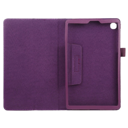 For Samsung Galaxy Tab A7 Lite T220 / T225 Litchi Texture Solid Color Horizontal Flip Leather Case with Holder & Pen Slot(Purple) - Tab A7 Lite T220 / T225 by buy2fix | Online Shopping UK | buy2fix