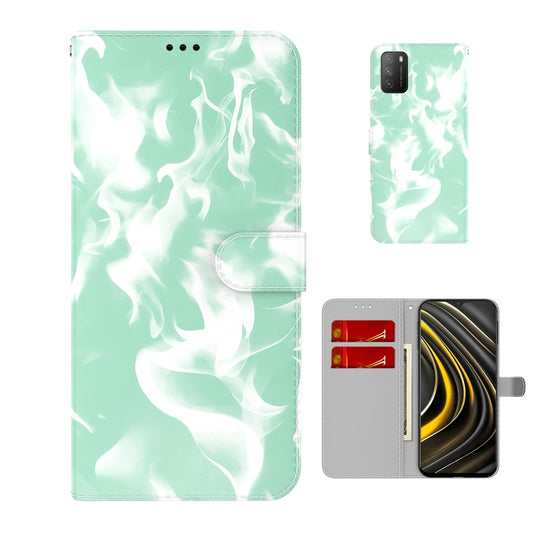 For Xiaomi Poco M3 / Redmi 9 Power / Redmi 9T / Redmi Note 9 4G Cloud Fog Pattern Horizontal Flip Leather Case with Holder & Card Slot & Wallet(Mint Green) - Xiaomi Cases by buy2fix | Online Shopping UK | buy2fix